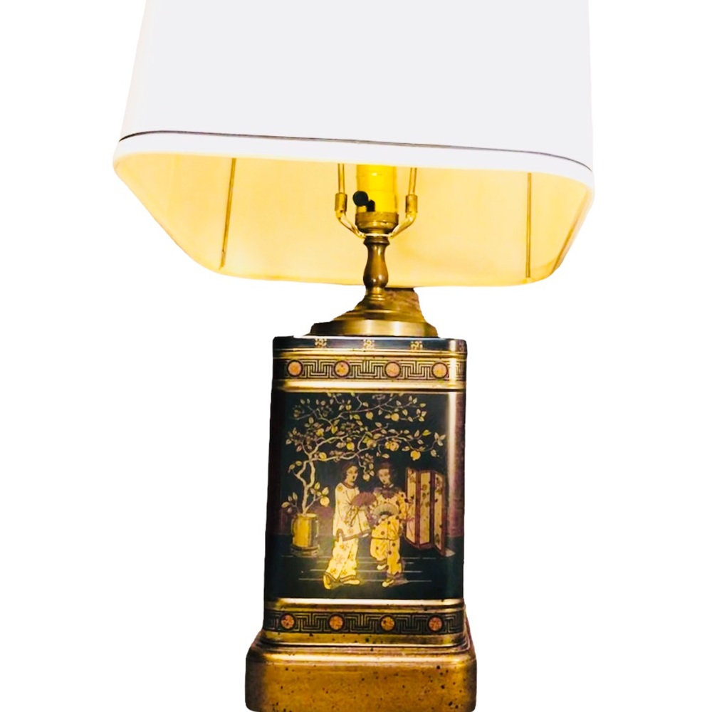 Gorgeous Vintage Frederick Cooper mid century tea canister lamp.